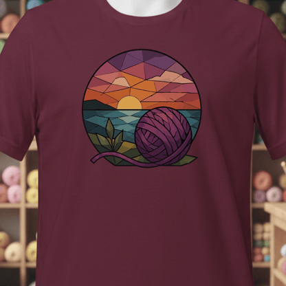 GeoSunset T-Shirt Maroon / XS