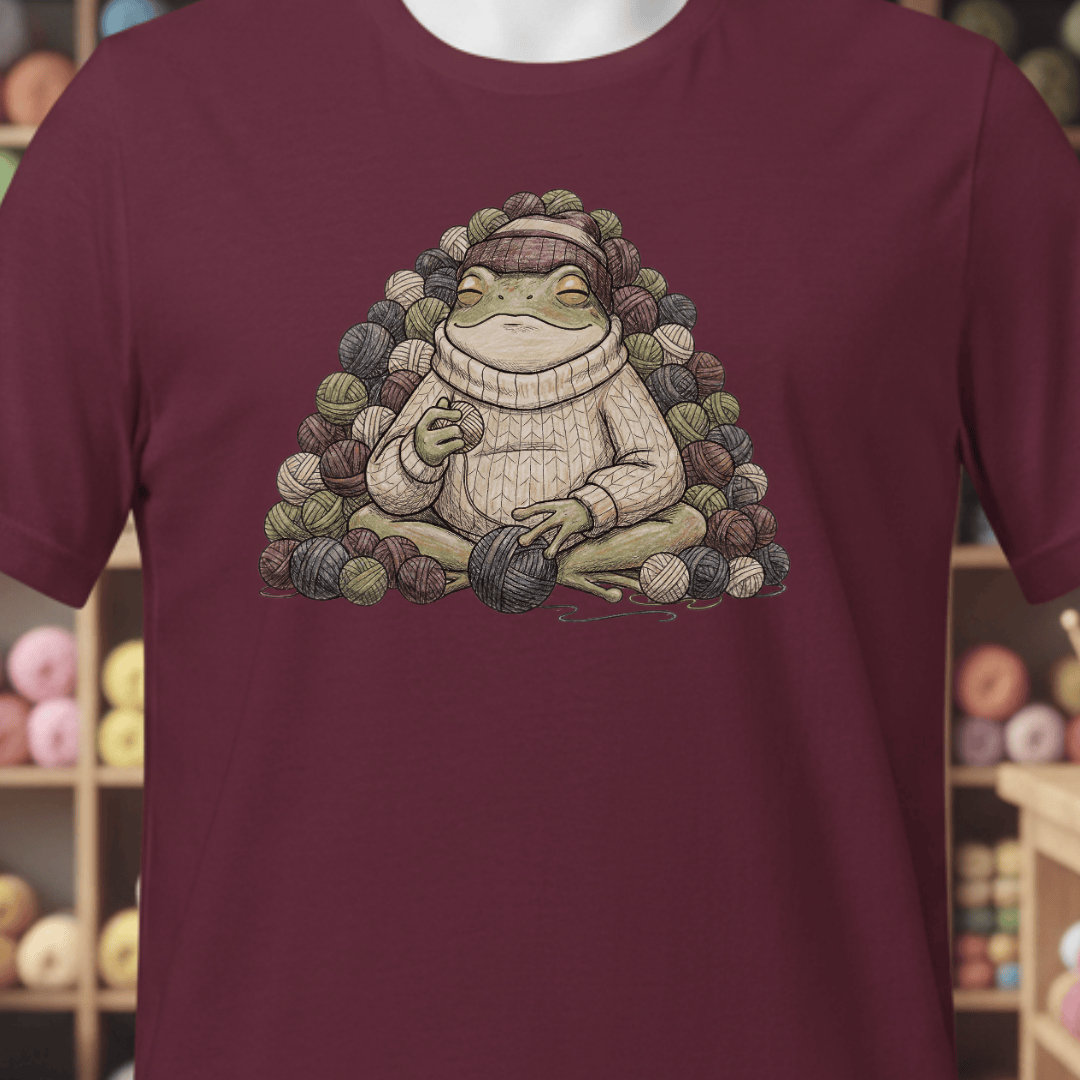 Happy Place Frog T-Shirt Maroon / XS