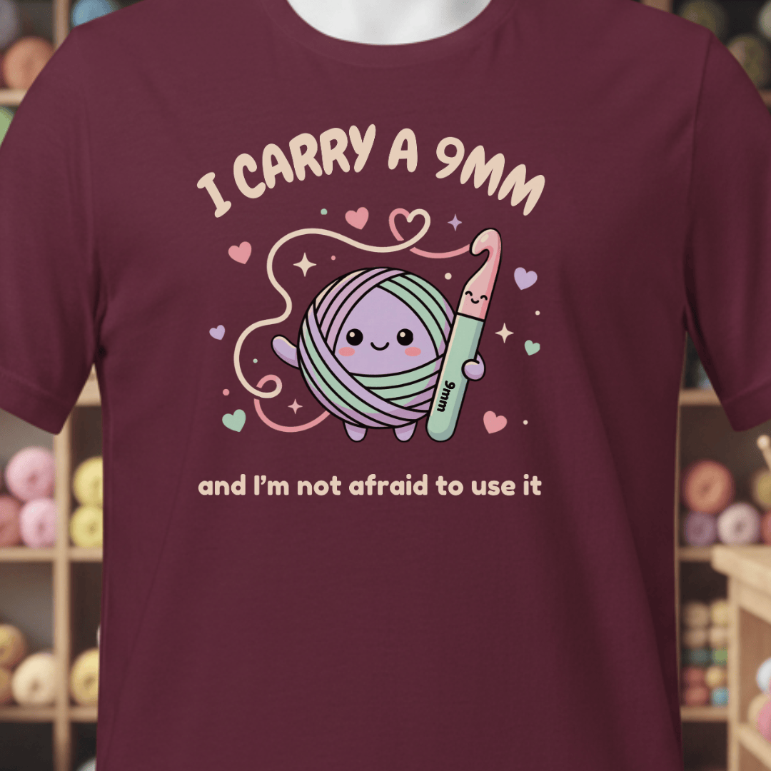 I Carry A 9mm T-Shirt Maroon / XS