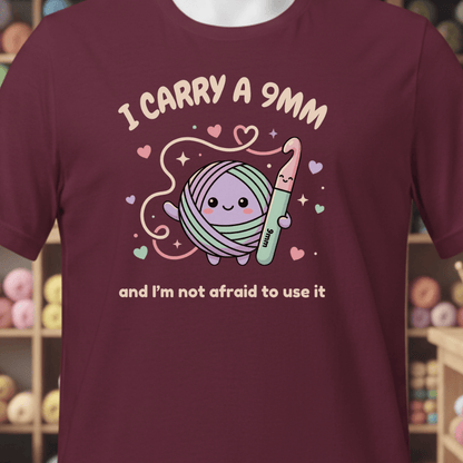 I Carry A 9mm T-Shirt Maroon / XS