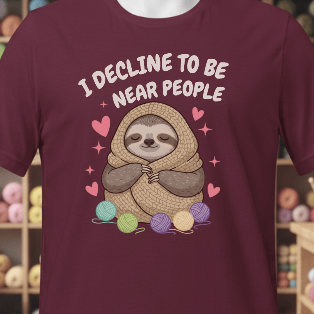 I Decline T-Shirt Maroon / XS