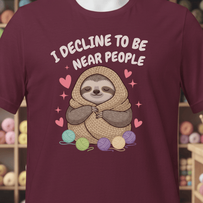 I Decline T-Shirt Maroon / XS