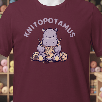 Knitopotamus T-Shirt Maroon / XS