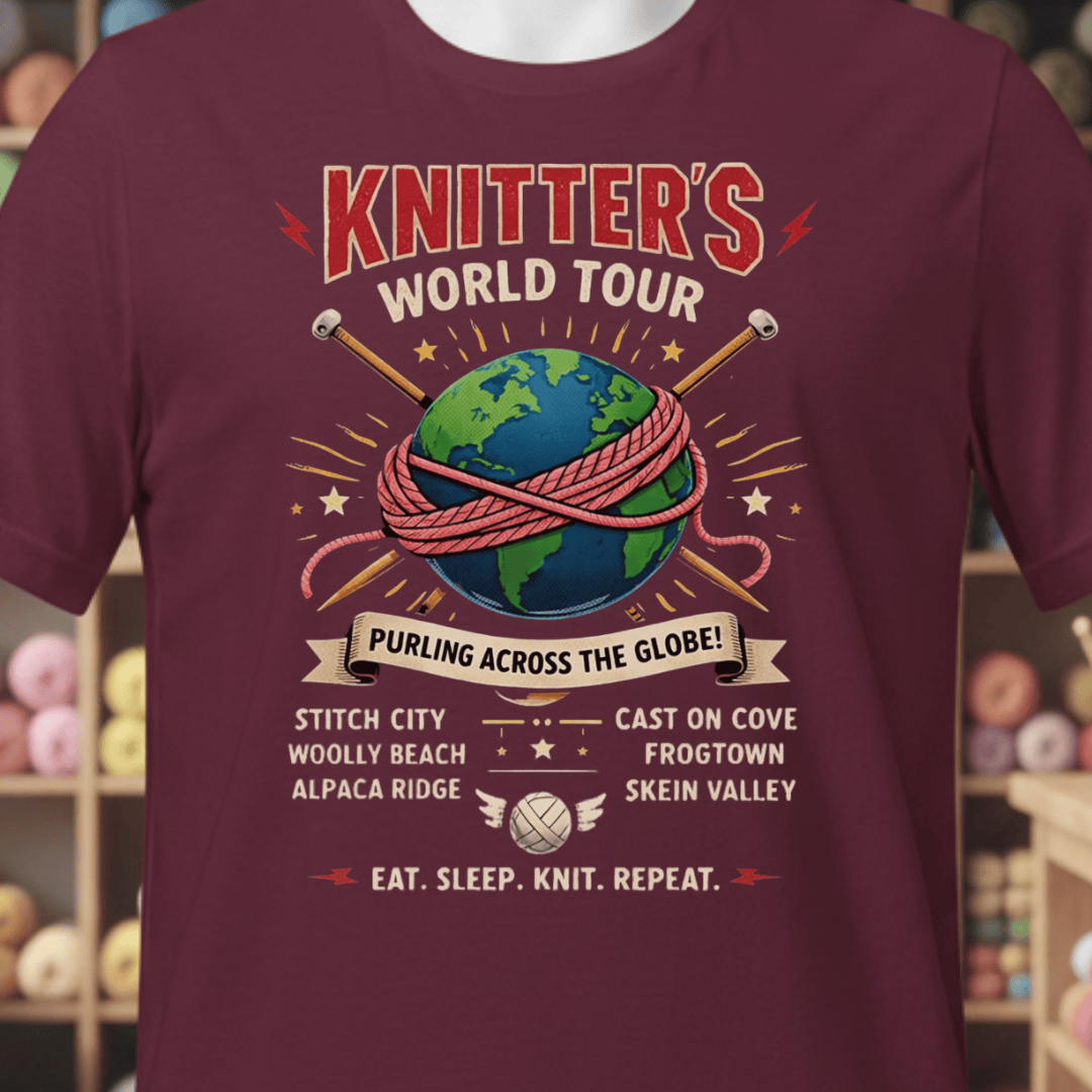 Knitters World Tour T-Shirt Maroon / XS