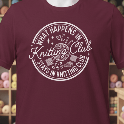 Knitting Club T-Shirt Maroon / XS