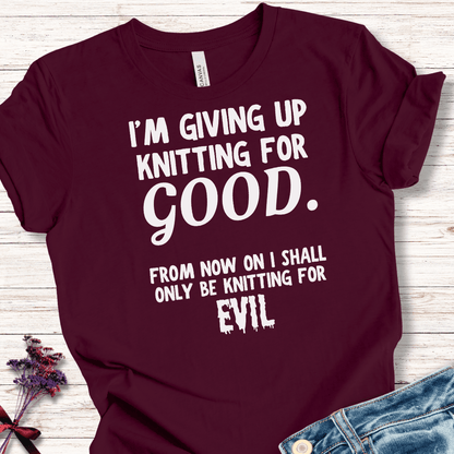 Knitting for Good T-Shirt Maroon / XS
