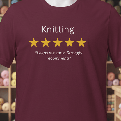 Knitting Review T-Shirt Maroon / XS