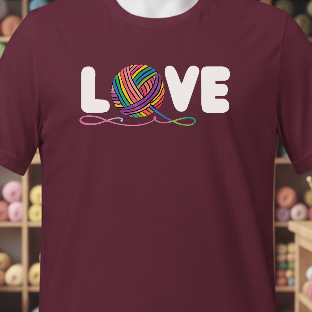 Love Yarn T-Shirt Maroon / XS