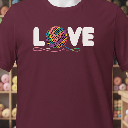Love Yarn T-Shirt Maroon / XS