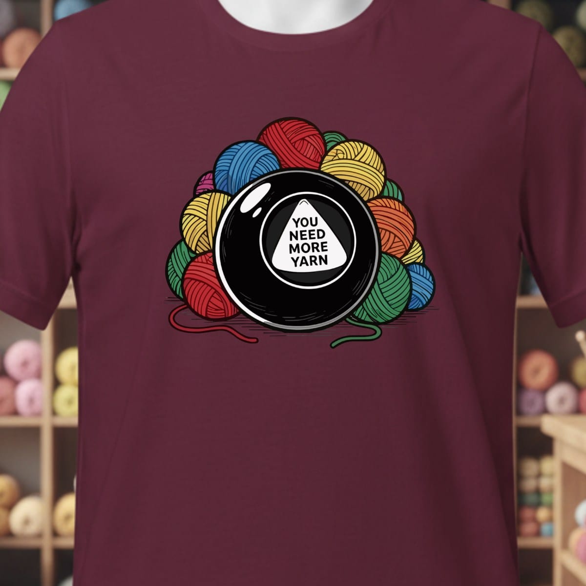 Magic Yarn Ball T-Shirt Maroon / XS