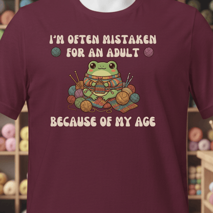 Mistaken For An Adult T-Shirt Maroon / XS