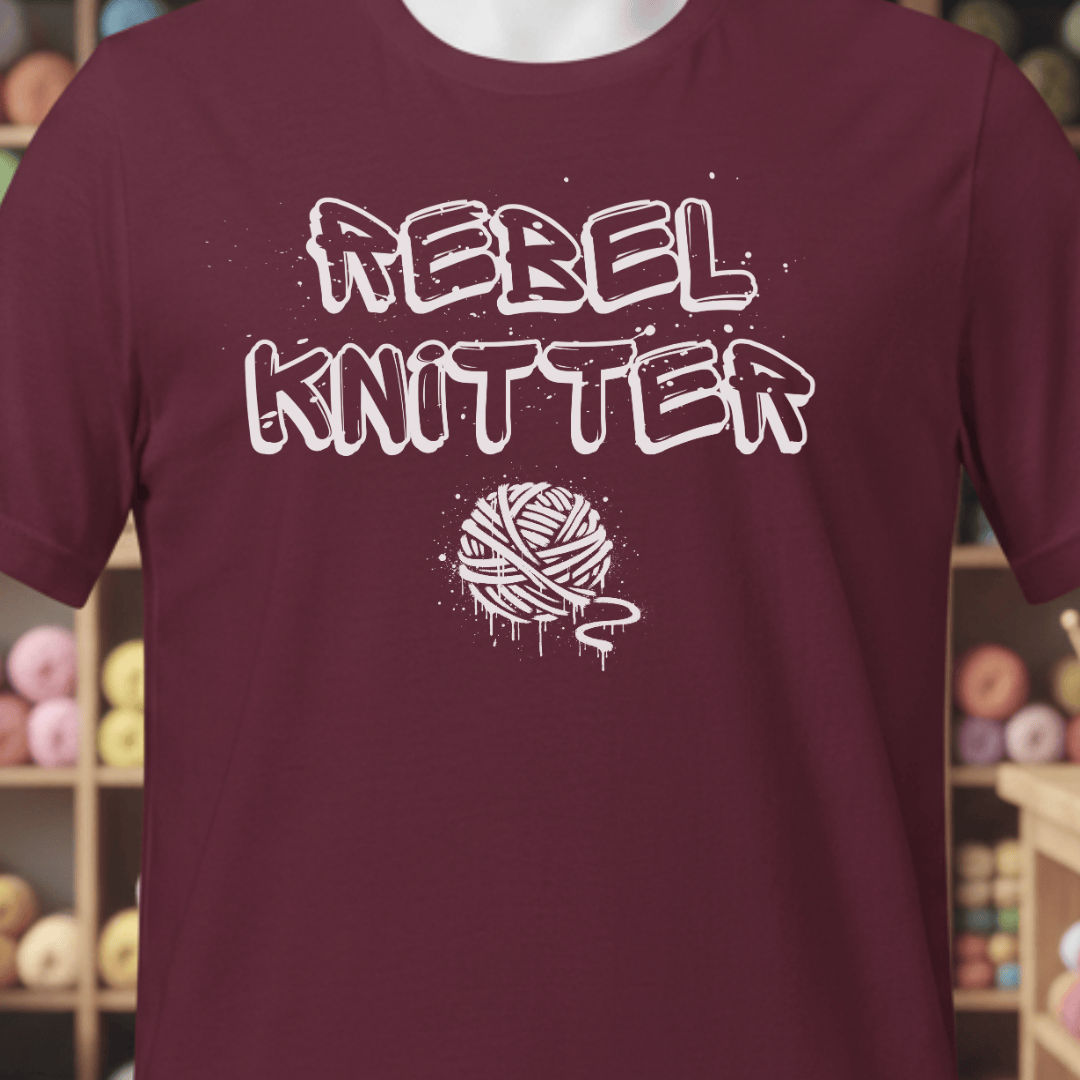 Rebel Knitter T-Shirt Maroon / XS