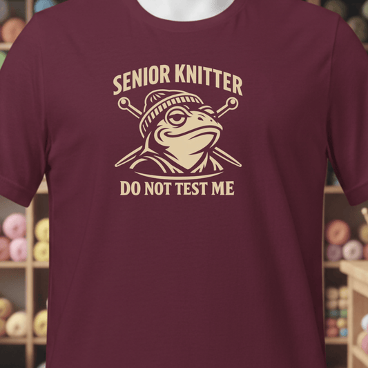Senior Knitter T-Shirt Maroon / XS