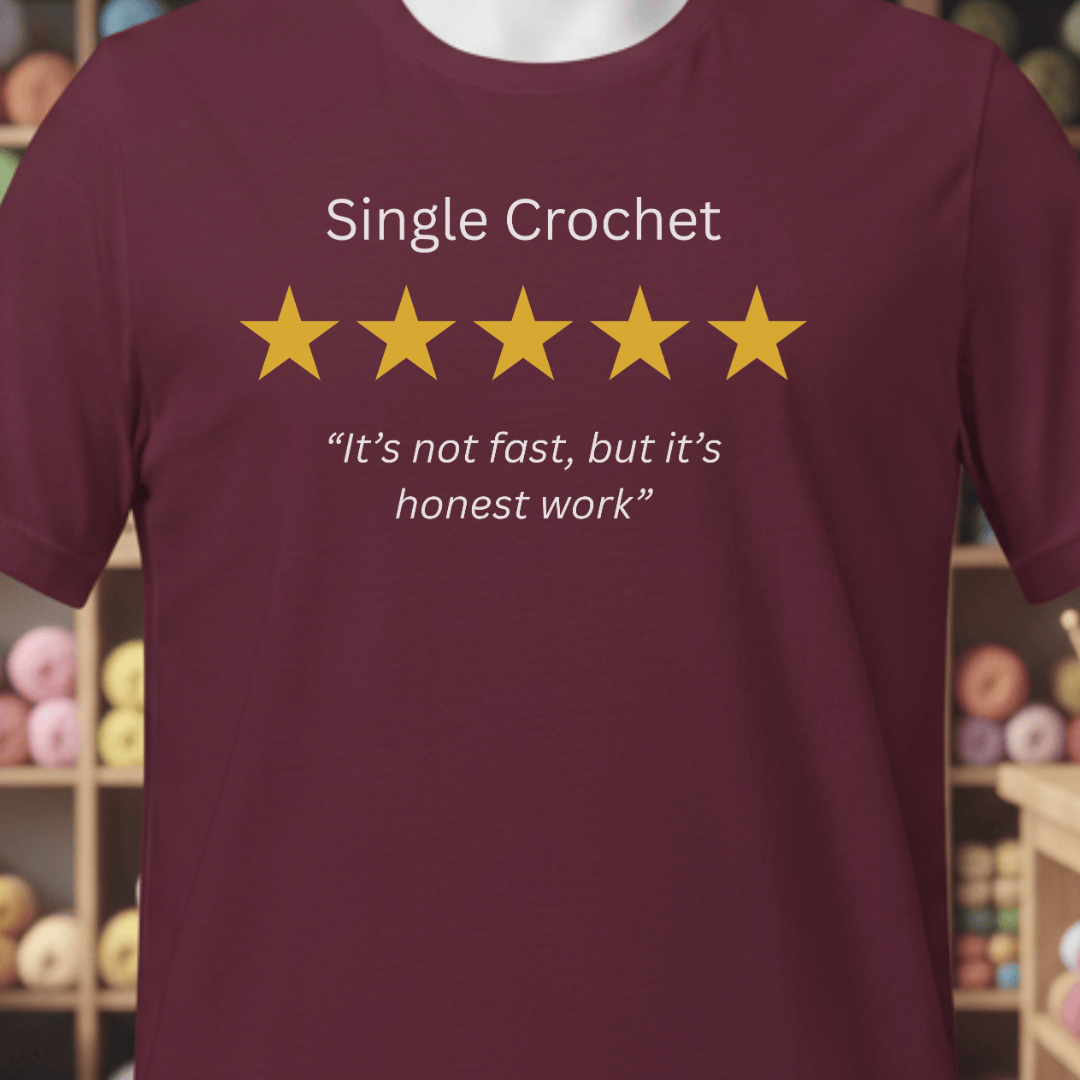 Single Crochet Review T-Shirt Maroon / XS