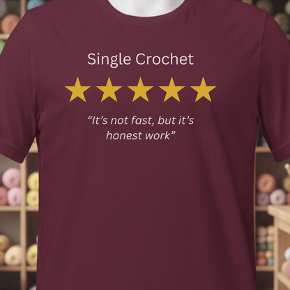 Single Crochet Review T-Shirt Maroon / XS