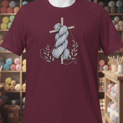 Skein On A Cross T-Shirt Maroon / XS