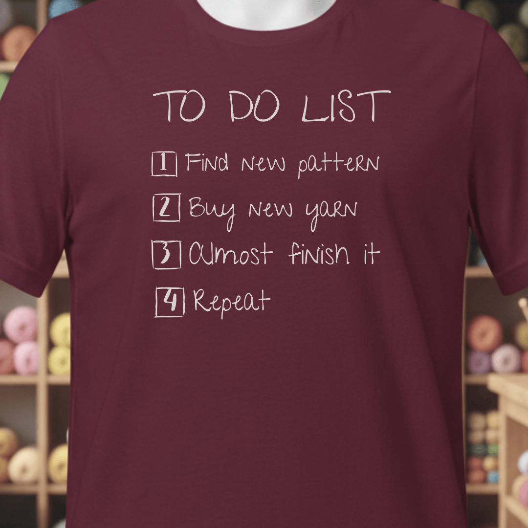 To Do List T-Shirt Maroon / XS