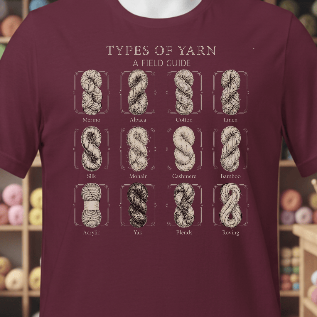 Types Of Yarn T-Shirt Maroon / XS