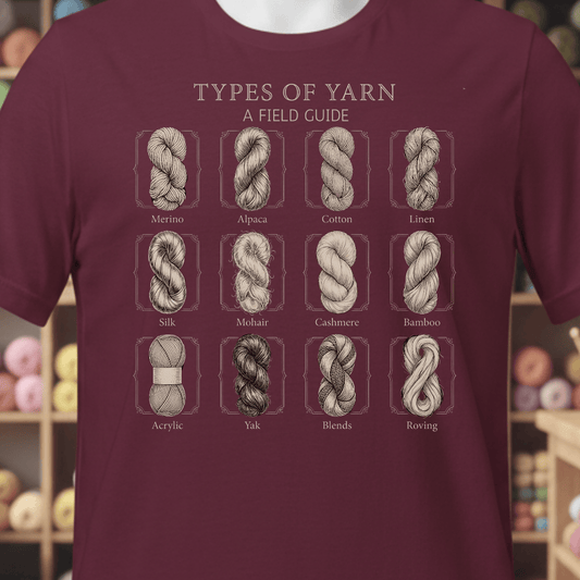 Types Of Yarn T-Shirt Maroon / XS