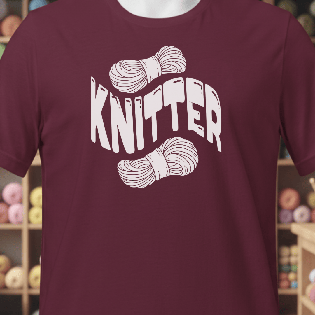 Warped Knitter T-Shirt Maroon / XS