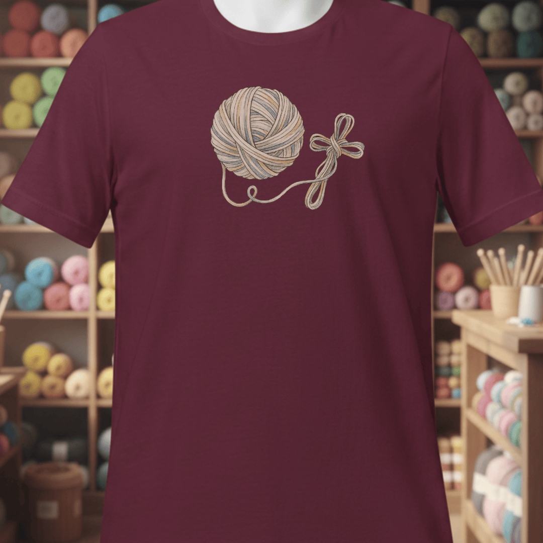 Yarn Cross T-Shirt Maroon / XS