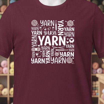 Yarn Word T-Shirt Maroon / XS