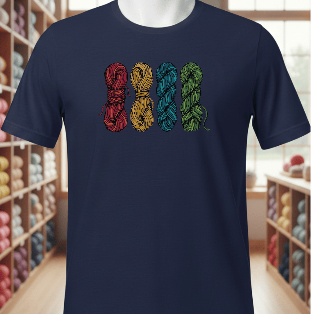 4 Sketched Skeins T-Shirt Navy / S