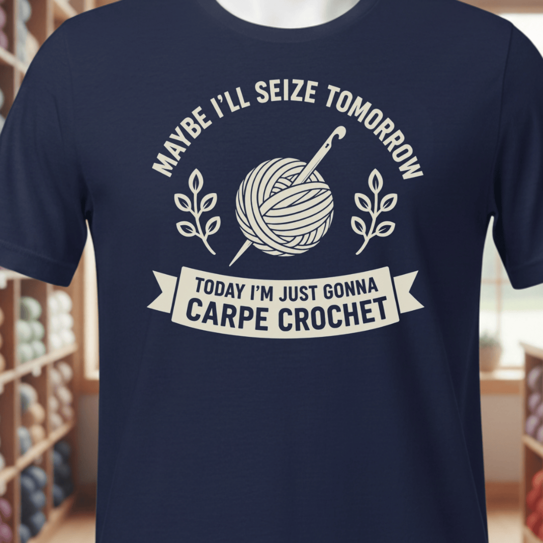 Carpe Crochet T-Shirt Navy / XS
