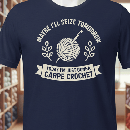 Carpe Crochet T-Shirt Navy / XS