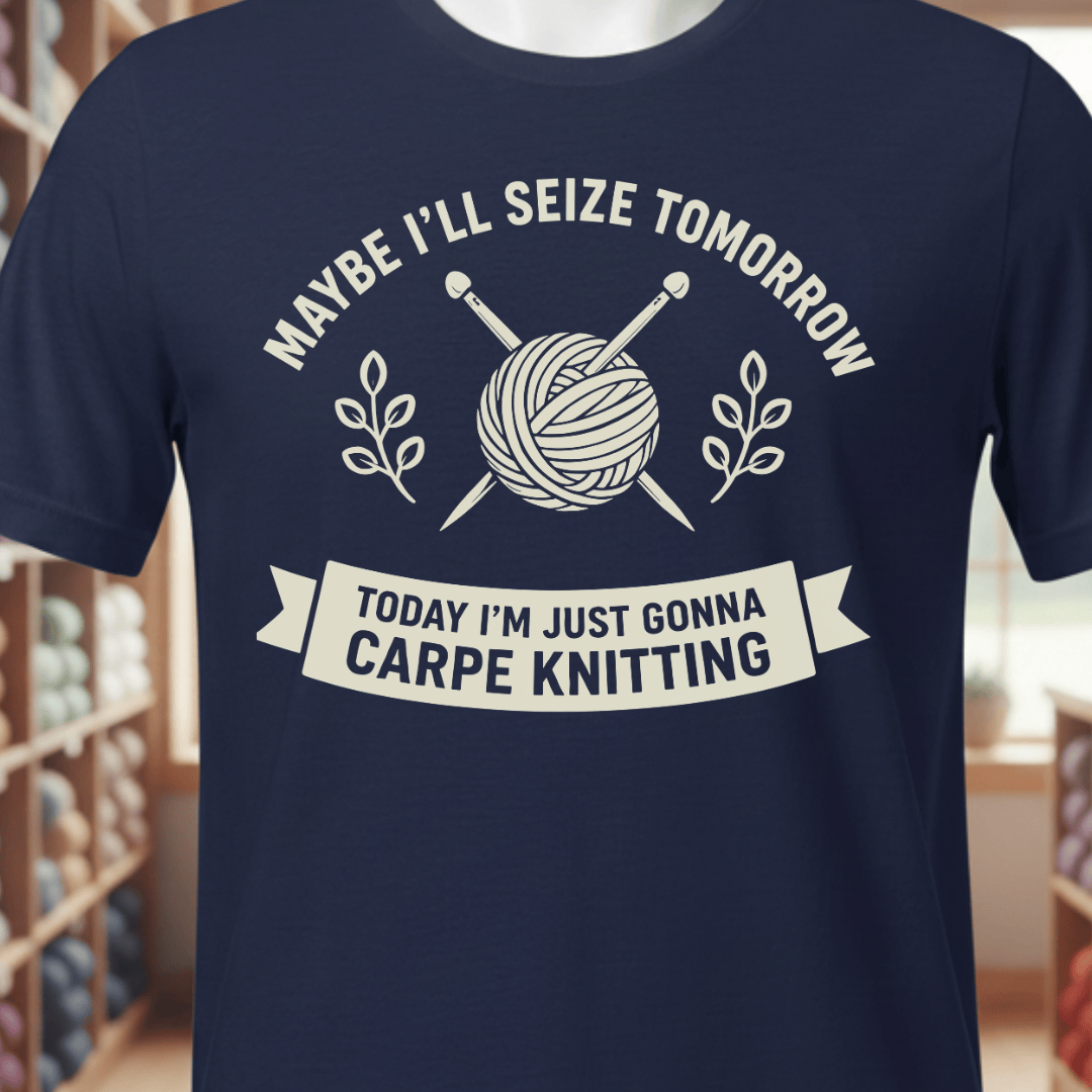 Carpe Knitting T-Shirt Navy / XS