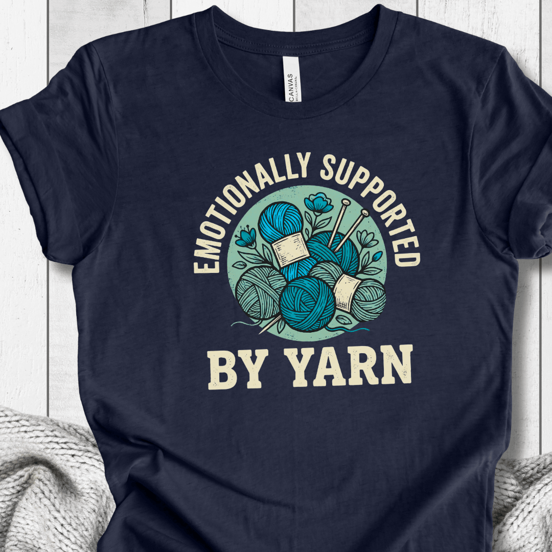 Emotionally Supported By Yarn T-Shirt Navy / XS