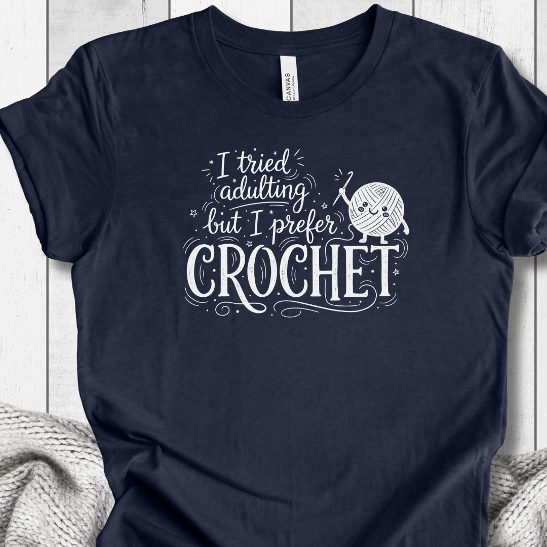 I Prefer Crochet T-Shirt Navy / XS