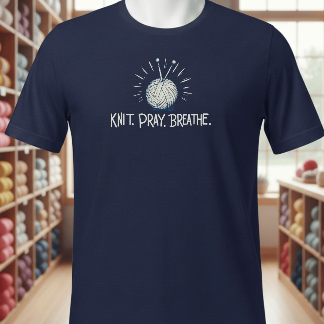 Knit Pray Breathe T-Shirt Navy / XS