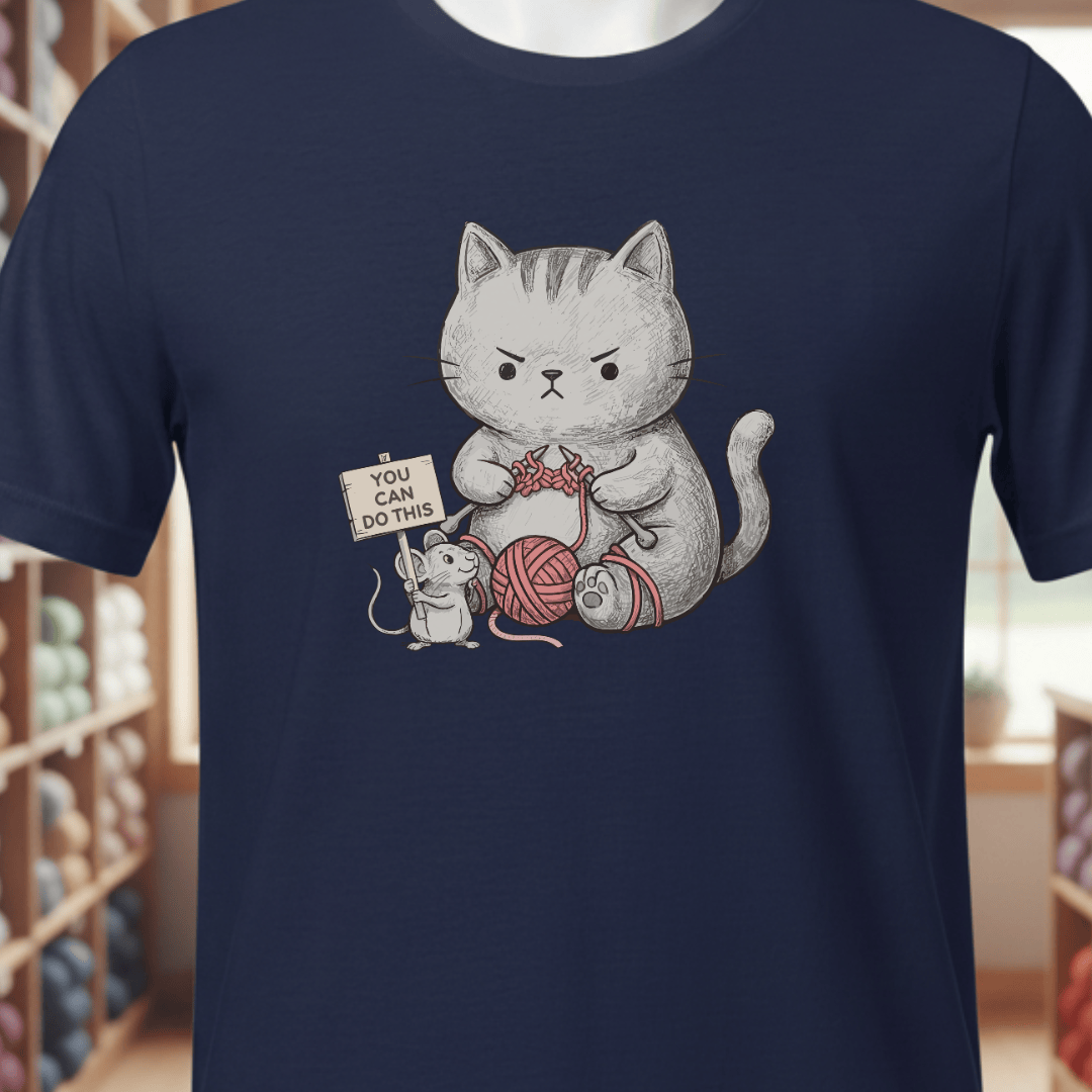 Knitter Support Mouse T-Shirt Navy / XS