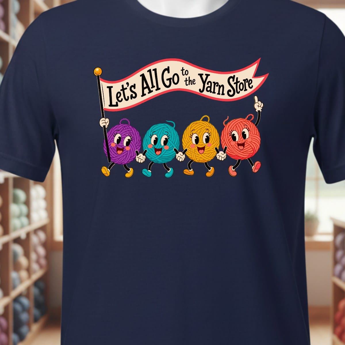 Let's All Go T-Shirt Navy / XS