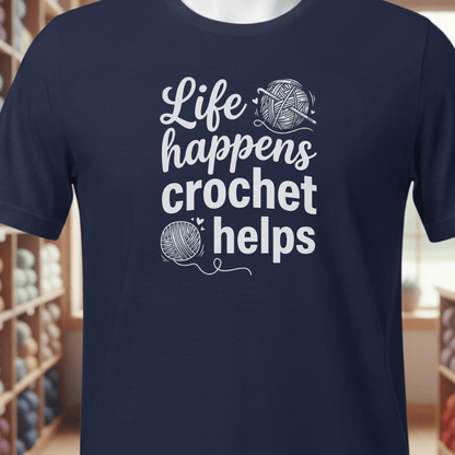 Life Happens, Crochet Helps T-Shirt Navy / XS