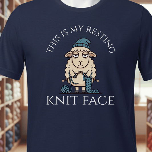 Resting Knit Face T-Shirt Navy / XS