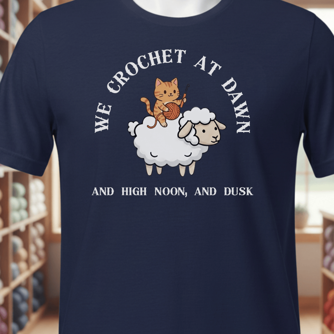 We Crochet At Dawn T-Shirt Navy / XS