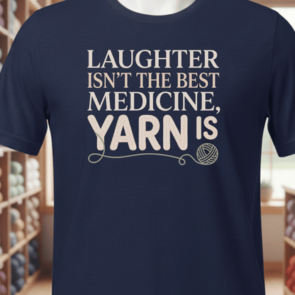 Yarn Is The Best Medicine T-Shirt Navy / XS