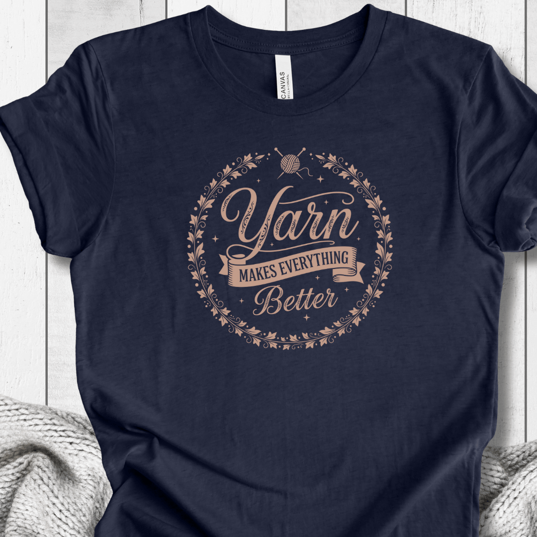 Yarn Makes Everything Better T-Shirt Navy / XS