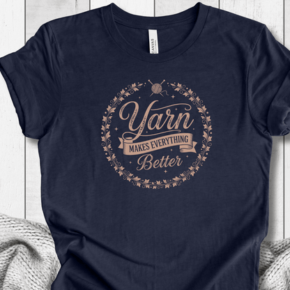Yarn Makes Everything Better T-Shirt Navy / XS