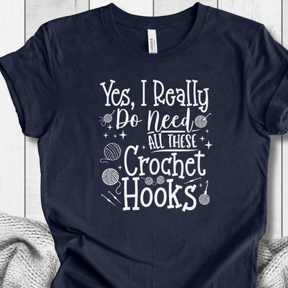 Yes I really Need These Hooks T-Shirt Navy / XS