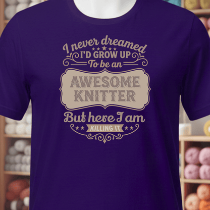 Awesome Knitter T-Shirt Purple / XS