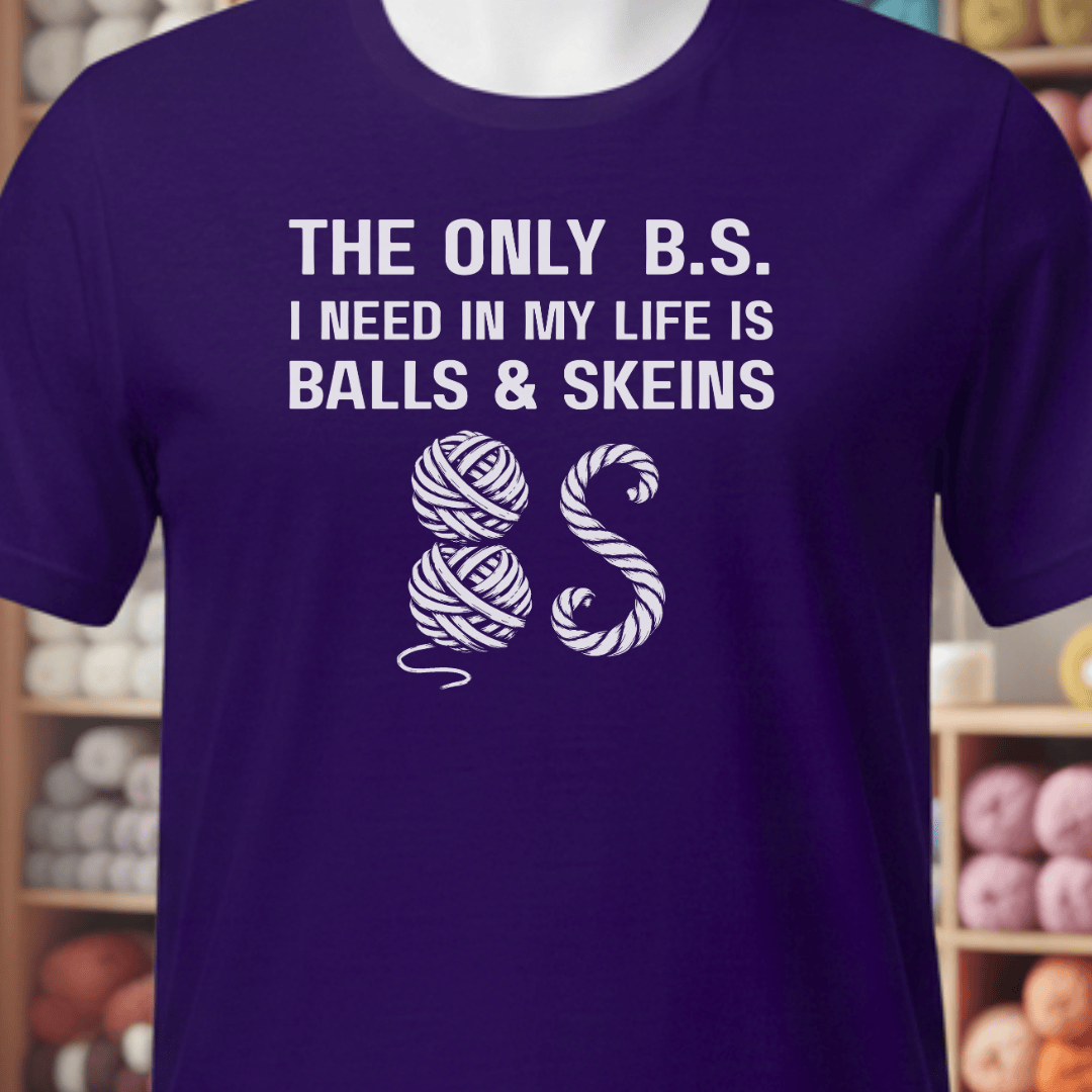 Balls and Skeins T-Shirt Purple / XS