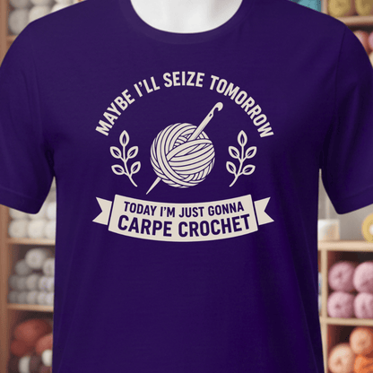 Carpe Crochet T-Shirt Purple / XS