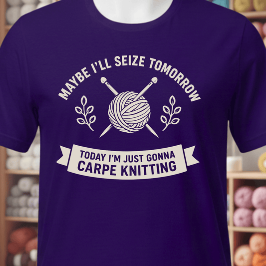 Carpe Knitting T-Shirt Purple / XS