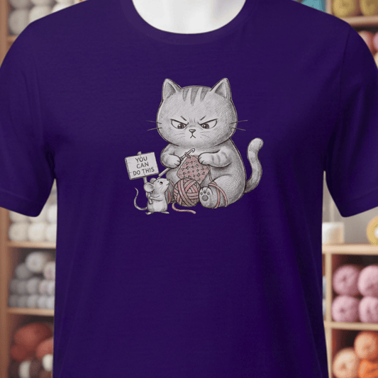 Crochet Support Mouse T-Shirt Purple / XS