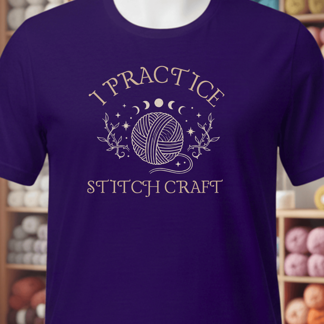I Practice Stitchcraft T-Shirt Purple / XS