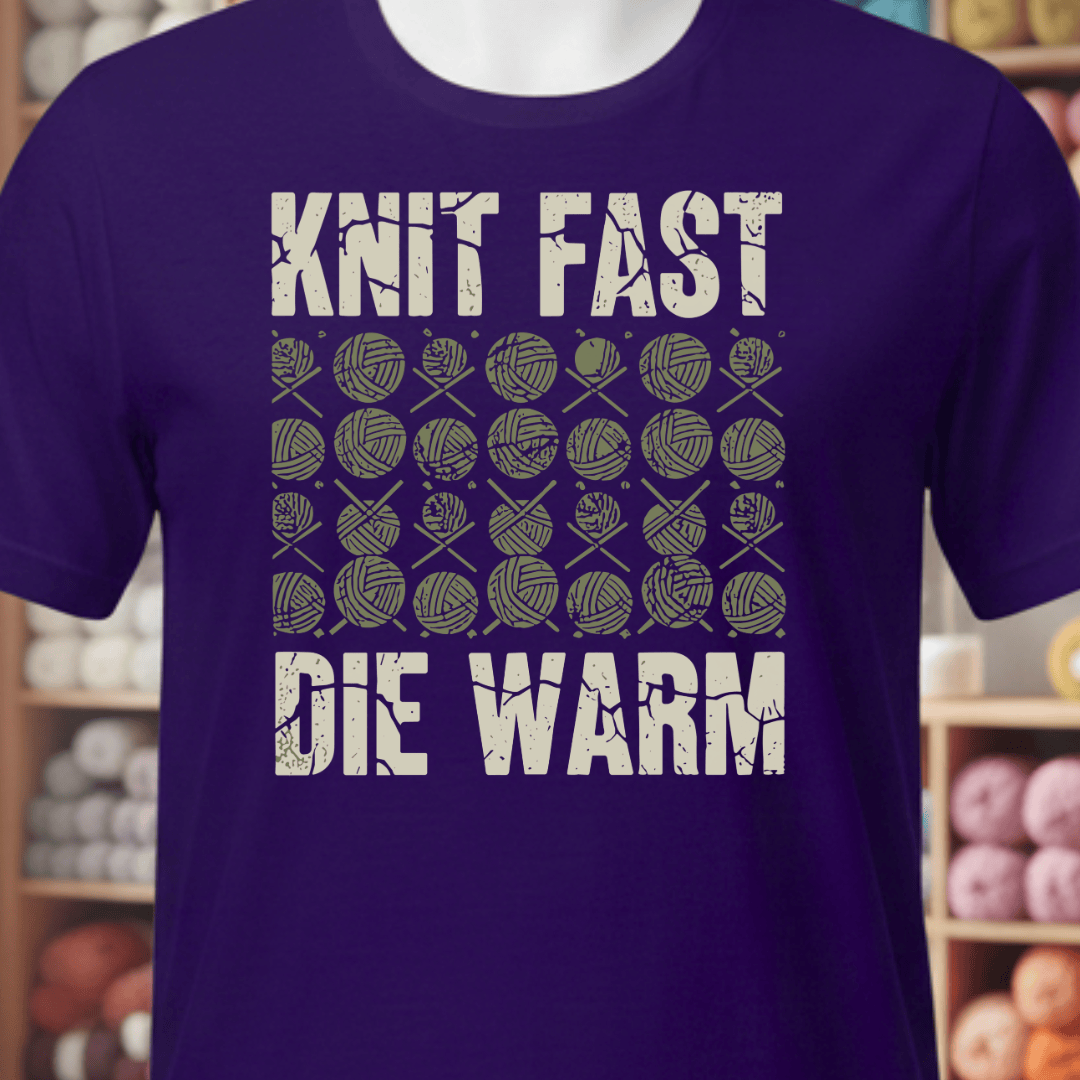 Knit Fast Die Warm T-Shirt Purple / XS