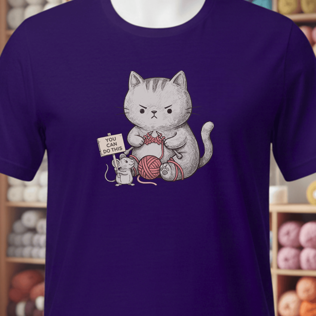 Knitter Support Mouse T-Shirt Purple / XS